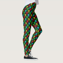 Rot-Grün-Blau-Pop Art Pandas Leggings