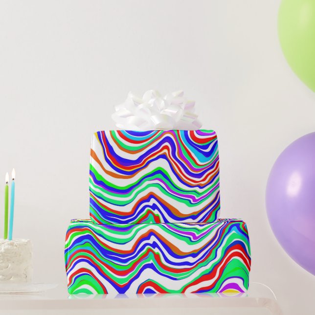 Rot, Grün, Blau, Weiß Abstrakt Geschenkpapier (Partygeschenke)