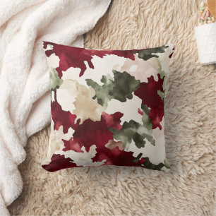 Rot Grün Creme Camo Kissen