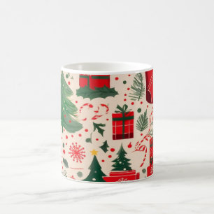 Rot-grün-festliches Weihnachtsmuster-Kaffeetasse Kaffeetasse
