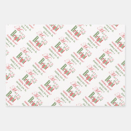 Rot, Grün, Fröhlich und Personalisierte Weihnachte Geschenkpapier Set
