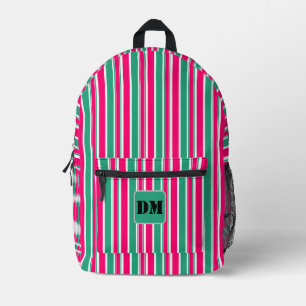 Rot-grün gestreiftes horizontales Muster Bedruckter Rucksack
