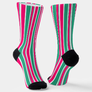Rot-grün gestreiftes horizontales Muster Socken