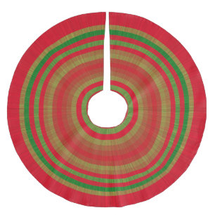 Rot Grün Gold Ringe Polyester Weihnachtsbaumdecke