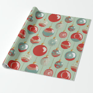Rot Grün Gold Weihnachtsbaumschmuck Vintage Rustik Geschenkpapier