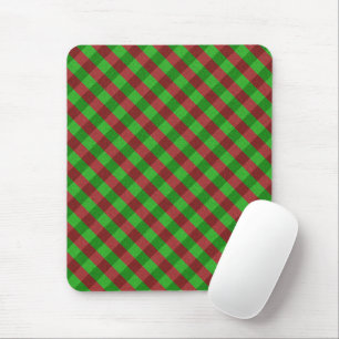 Rot & Grün kariert Glitter Mousepad