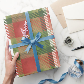 Rot-grün kariertes Muster Geschenkpapier