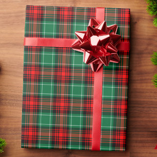Rot-grün kariertes Weihnachtspapier Geschenkpapier