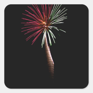 Rot-Grün-Palm-Aufkleber Quadratischer Aufkleber