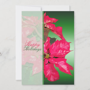 Rot, Grün, Poinsettia Weihnachtsfeier Party Einlad Einladung