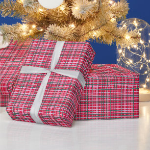 Rot Grün Retro Weihnachten Karo Festlich Klassisch Geschenkpapier