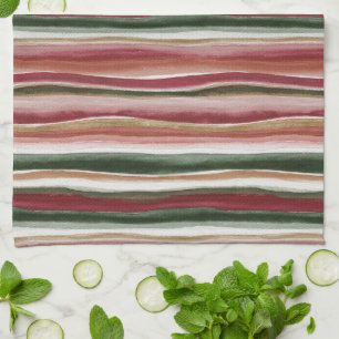 Rot Grün Rosarot Weiße Streifen  Geschirrtuch