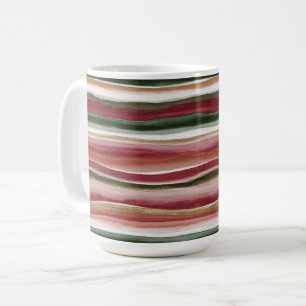 Rot Grün Röte Weiß Gold Streifen Kaffeetasse