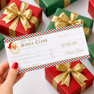 Rot Grün Santa Scheck Geschenkgutschein Karte