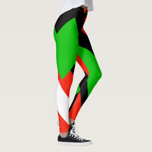 Rot-Grün-Schwarz-Farbblock 4Josephine Leggings