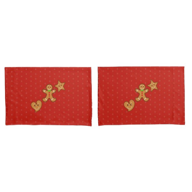 Rot-Grün-Süßes XmaS Lebkuchen Pals-Candy Cane Kissenbezug (Vorderseite-Set)