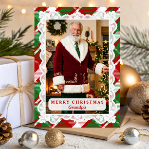Rot Grün Tartan Spitze Weihnachten Oma Foto