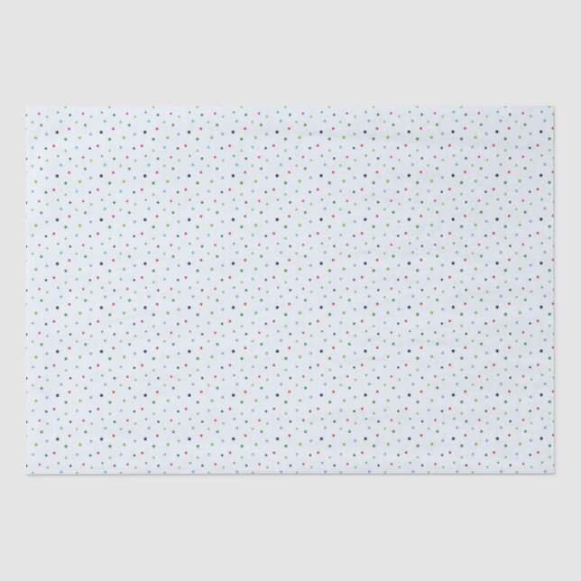 Rot, Grün und Blau Polka Docht Weihnachtsmuster Seidenpapier (Vorderseite)