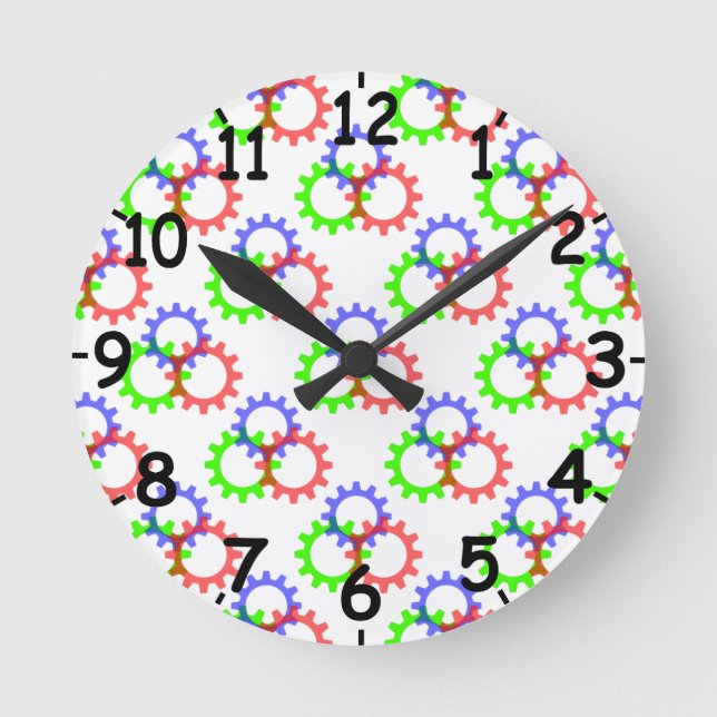Rot, Grün und Blaue Gewässer Runde Wanduhr (Vorderseite)