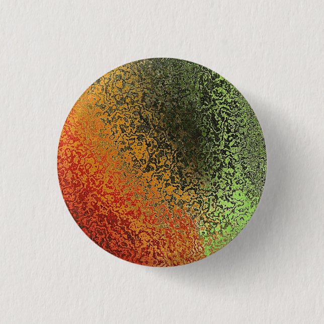 Rot Grün und Gold Muster  Button (Vorderseite)