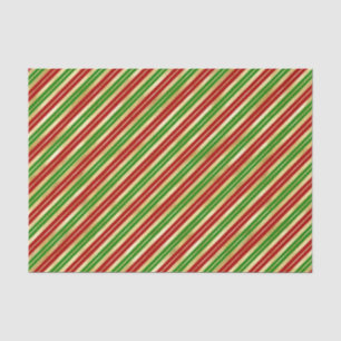 Rot, Grün und Goldene Weihnachtsstreifen Seidenpapier