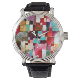Rot Grün und Violett, Paul Klee Armbanduhr