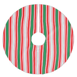 Rot-grün-weiß gestreifter Weihnachtsbaum-Unterlege Polyester Weihnachtsbaumdecke