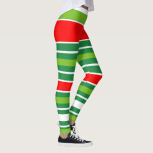 Rot-Grün-Weiß oder (Ihre Farbe) Leggings