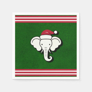 Rot & Grün Weiße Elefant Geschenk Weihnachtsfeier Serviette