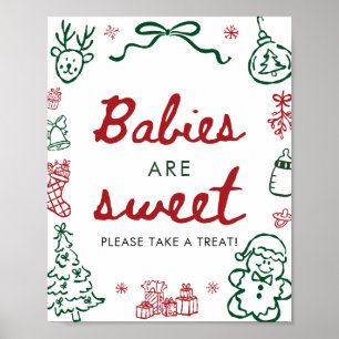 Rot Grün Winter Babys sind süß, nimm dir ein Lecke Poster