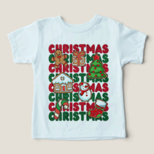 Rot-grüne detaillierte Weihnachtsgrafik