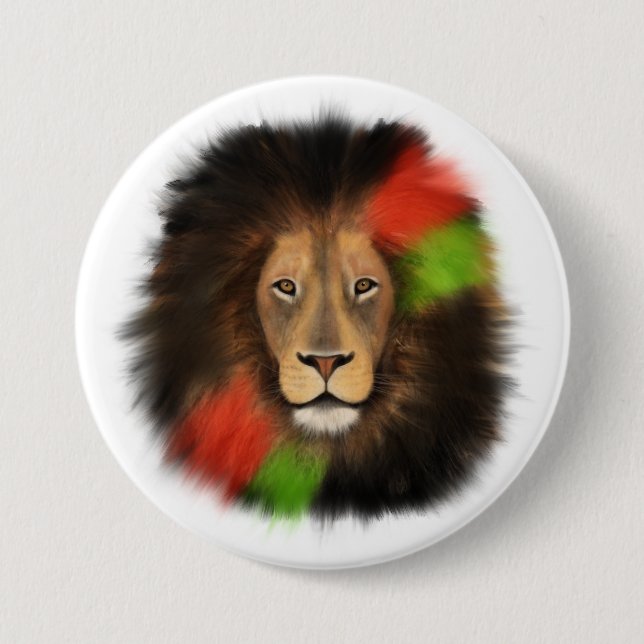 Rot-Grüne-Dschungelkatze Button (Vorderseite)