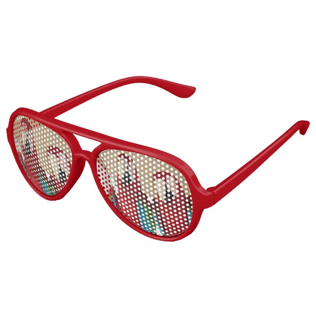 Rot-grüne Macaws (Papageien) Sonnenbrille (Schrägansicht)