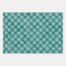 ROT & GRÜNE MIT WEISSEN FERIENSCHNEEBERN GESCHENKPAPIER SET