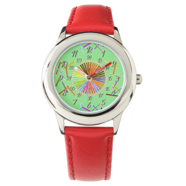 Rot-grüne Radüberwachung Armbanduhr (Vorderseite)