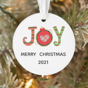 Rot Grüne Weihnachtsfreude  Ornament