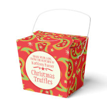 Rot-grüne Weihnachtssternpisley Geschenkboxen