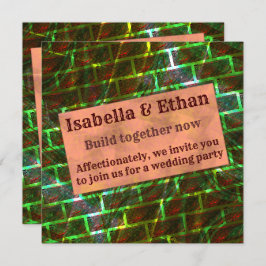 Rot-grüner Fleck, Kratzer, Gras- oder Wandeffekt Einladung