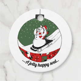 Rot / Grüner Schneemann Geschenkanhänger