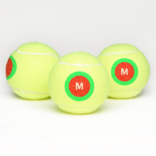 Rot-grüner Weißer Anfangsbuchstaben (M) Monogramm  Tennisbälle