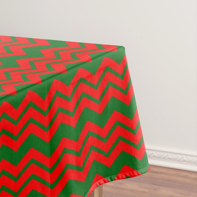 Rot-grünes Chevron-Musterdesign  Tischdecke (Beispiel)