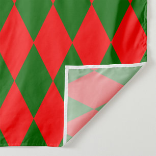 Rot-grünes Harlekin-Karo-Design Stoff