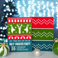 Rot-grünes Rentier-Ugly-Sweater-Party