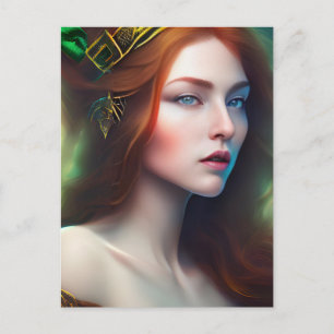 Rot haarige Frau Postkarte