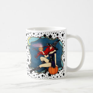 Rot-haarige Hexe Halloween Kaffeetasse