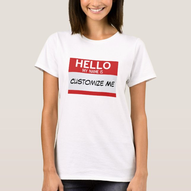 Rot hallo mein Name ist… kundengerecht T-Shirt (Vorderseite)