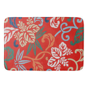 Rot-Hawaiianischer Kimono: Vintager Blumen Badematte