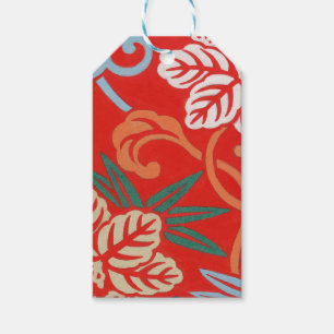 Rot-Hawaiianischer Kimono: Vintager Blumen Geschenkanhänger
