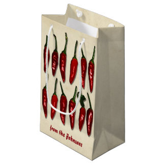 Rot - heiße Chili-Paprikaschoten personalisiert Kleine Geschenktüte