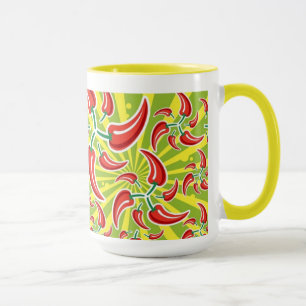 Rot - heiße Chili-Paprikaschoten-Tasse Tasse